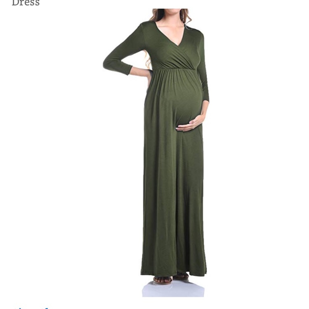 Maternity/nursing dress, olive green
